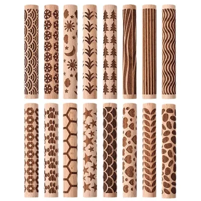 Beech Rolling Pin Clay Tool Wooden Rolling Pin Biscuit Mold