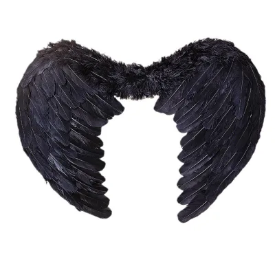 Gorgeous Black & White Feather Angel Wings for Cosplay and Themed Parties Halloween Holiday Supplies