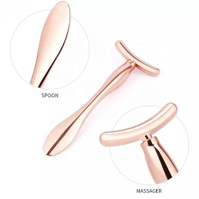 Luxury Metal T Shape Double Use Big Eye Cream Makeup Cosmetic Spatula Scoop