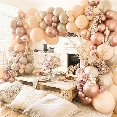 Classic Vintage Themed Retro rainbow Balloon Garland Arch Kit Double Stuffed Balloon Arch Kit