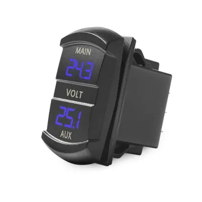 12-24V Dual Voltmeter Volt Gauge Orange LED Digital