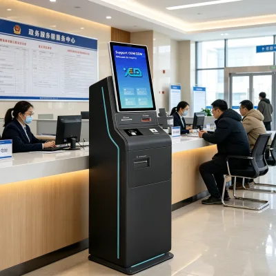 Interactive Kiosk with Smoke Detector Sensor Smart Building Integration