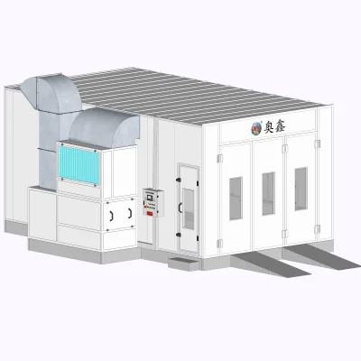 Lackierkabine Electric Car Paint Booth with LED Lighting and Heat Recovery System for Baking in Ghana