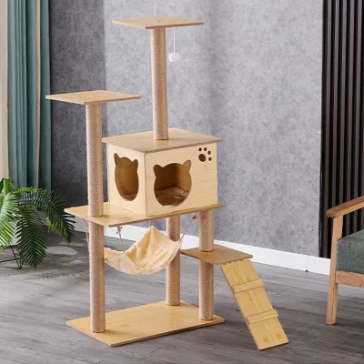 Pet Factory OEM ODM Modern Eco-friendly Cat Toy Small Non-Occupying Cat Nest Density Board Scratching Post Universal Jumping