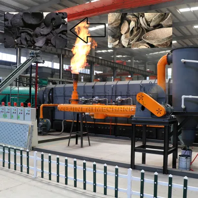 Industrial Charcoal Making Kiln Carbonization Stove Charring Furnace Rotary Drum Carbonization Furnace for Charcoal From Vietnam