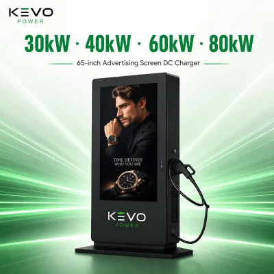 65 Inch Digital Signage DC EV Charger with Remote Content Control for CPO and Commercial Parking Networks