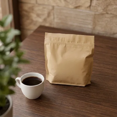 Customizable Food Grade Heat Sealed Stand up Pouch with Zipper Closure for Coffee Packaging, Samples Available