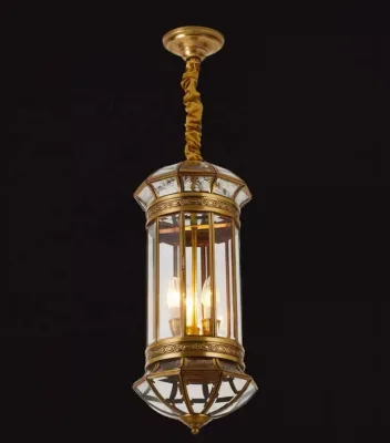 New European Style All Copper LED Pendant Light for Courtyard Outdoor Use Dimmable 5-Year Warranty