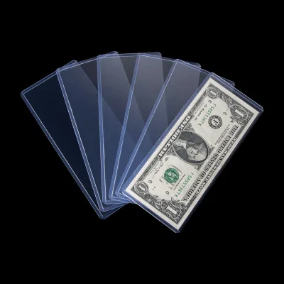 Hot Selling Clear Plastic Currency Bill Display Holder Top Load Regular Bill Protector Money Collectors Business Card Holders