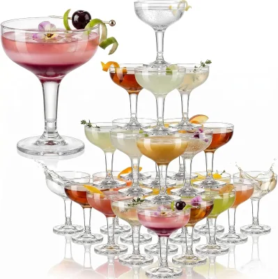 Wedding Celebration Five Layer Round Acrylic Champagne Tower Glass Wine Tower for Centerpieces for Wedding Table