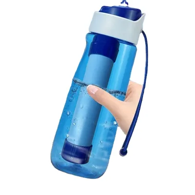 High Quality Outdoor Camping Water Purifier Direct Drinking UV Filter Water Bottle Manual Activated Carbon