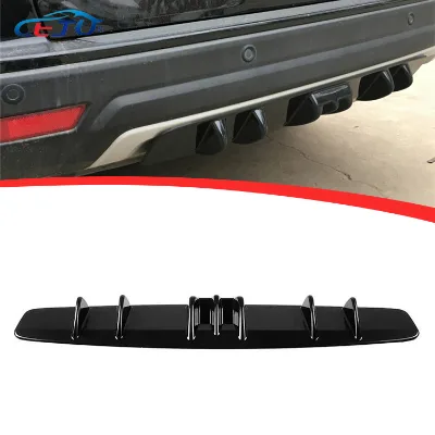 Black Auto Accessories Universal Car Rear Bumper Diffuser Splitter Shark Fin Kit Rear Bumper Lip Spoiler Diffuser