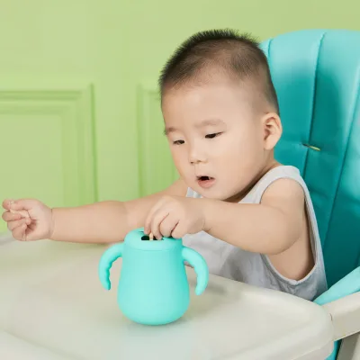 100% Food Grade Silicone Baby 2 in 1 Snack and Drink Cup Foldable Colorful Bowl Dual Lids for Toddler Container Easy Washing