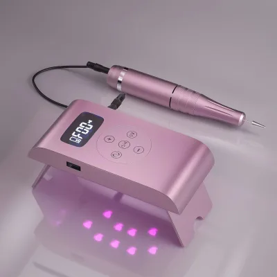 Hot Sales 2 in 1 Mini Rechargeable Uv Nail Lamp Portable 35000 Rpm Nail Drill for Nail Salon
