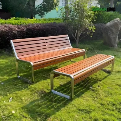 High Quality Modern Design Bench Seat Metal Street Furniture Park Bench with Stainless Steel Frame