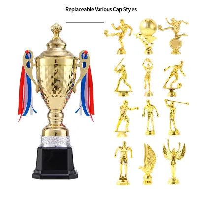 Wholesale Custom Metal Trophy Award Golden Custom Components Cup Bowl Sport Medals Prize Cup for Winner Hot Sale UV Printing