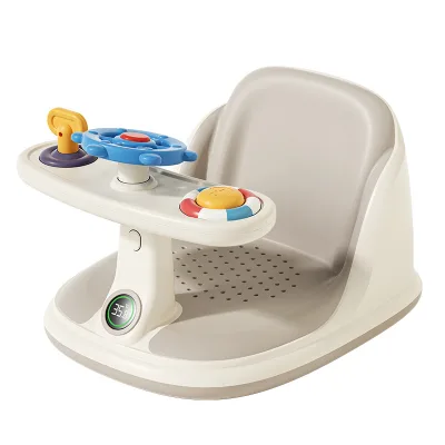 Toddler Bath Bench Anti Rollover Eco Friendly Fixed Bath Chair Enlarged Widened Intelligent Temperature Sensive Baby Bath Seat