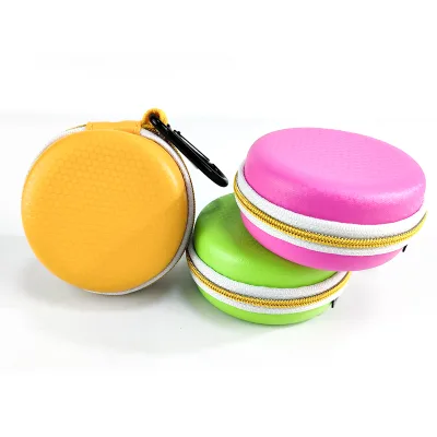 Colorful Design EVA Carrying Case with PU Cover Shockproof Storage Box for Charging Cables and Earphones Waterproof PVC Leather