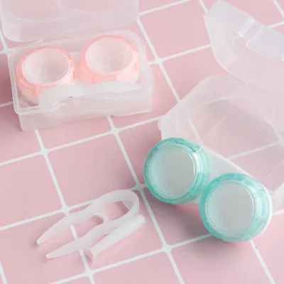 Cute Pink Beauty Pupil Storage Box Simple Exquisite B58 Contact Lens Case for Nursing and Makeup Tools