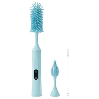 Factory Direct New Electric Baby Bottle Cleaner Brush Intelligent Rotate Long Handle Nipple Cup Brush Set Wholesale Custom Logo