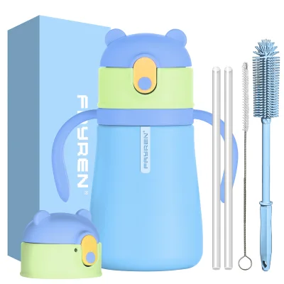 Factory Wholesale Personalized Stainless Steel Cartoon Kids Water Bottle Back School Gifts Custom Leak-proof Flip for Hand
