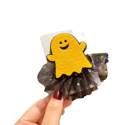 Cute Spooky Pumpkin Ghost Headdress Hair Accessories New Mesh Hairpin Decorations for Halloween for Dress Holiday Celebrations