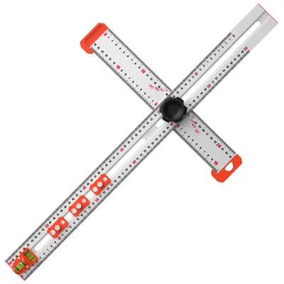 Multifunctional Two-in-one Punching Ruler for Woodworking and Combination Angle Ruler