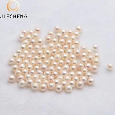 High Luster White AAA 6-8mm Freshwater Near Round Pearl Loose Beads for Diy Cage Pendant