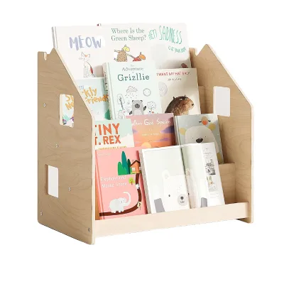 Custom Wooden Kids Bookshelf House Shape Children Book Storage Rack Toddler Book Display Organizer OEM Wholesale