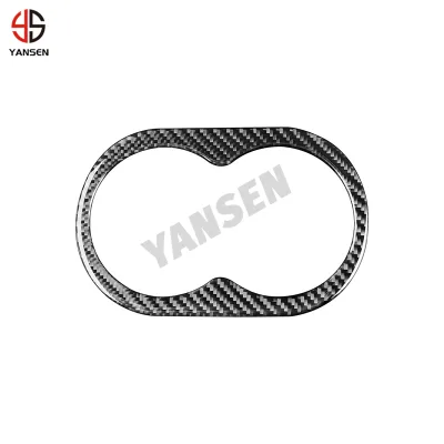 Carbon Fiber Center Rear Water Cup Holder Panel Sticker for Chrysler 300 300C 2005 2006 2007 Car Interior Decorative Accessories