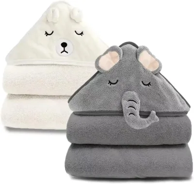 80*80 cm Fleece Coral Stock Boy and Girl 31.5 X 31.5 Inch Absorbent Baby Towel with Hood Hooded Towel Kids Kids Hooded Towel
