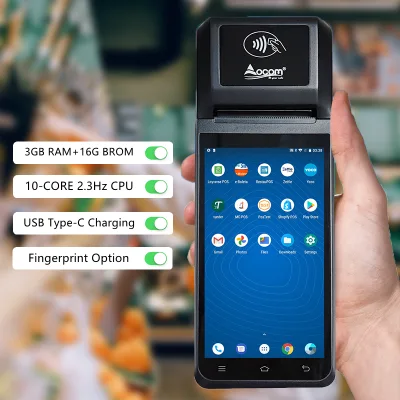 OCOM T2 Android 12 Handheld POS Terminal Connectivity 5 Inch Screen Printer 4G Memory Capacity Stock Used Available