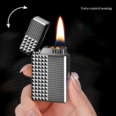 Vintage Metal Voice Control Kerosene Lighter with Windproof & Portable for Cigars & Cigarette Electronic Lighter Accessories