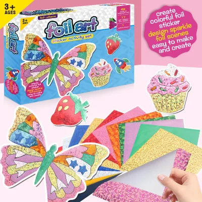 Foil Art Kit for Kids Foil Fun Craft Kits & Supplies Foil Foam Stickers Art Craft Activity for Kids