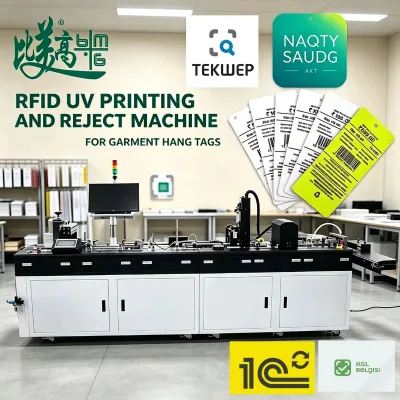 Data Transmission to UV Printer RFID Chip Read Write Match Tag Surface Printed Information Collect Qualified Garment Hangtags