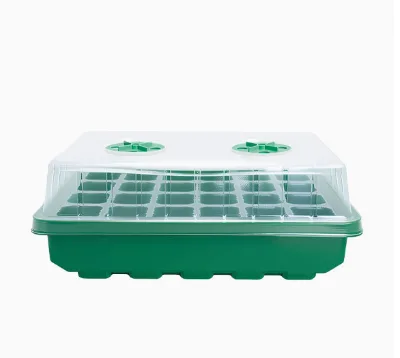 Plastic24 Cells Nursery Hydroponic Seedling Tray Planting Seed Starter Trays Seedling with Cover