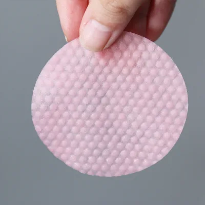 Custom Eco-friendly Pink Cotton & Viscose Facial Cleansing Pads for Makeup Removal and Toner Use