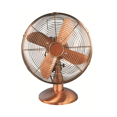 Chrome Color 16 Inch 400 mm Ancient Retro Decorative Metal Oscillating Table Desk Floor Portable Fan with 4 Aluminum Blades