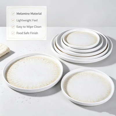 Melamine Steak Plate 3.5 Inch Round Non-Toxic Modern Dinner Plate for Hotel Restaurant Barbecue with Custom Logo Wholesale