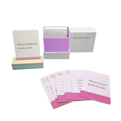Question Conversation Cards Customized Printing Get Closer Table Talk Cards Game Playing Game Study Card with Box