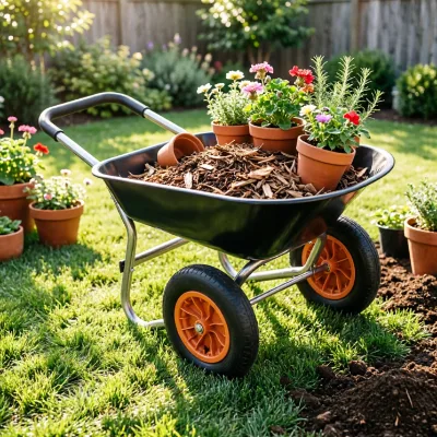 Factory Direct Lightweight Folding Handle Modern Wheel Barrow Plastic Tray Wheelbarrow for Home Garden And Small Yard Work