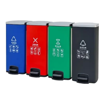 Galvanized 20L/30L/40L/60L/80L/120L/200L Foot Trash Can with Eco-Friendly Lid for Indoor/Outdoor Use