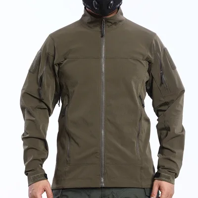 Mens American Style Camouflage Tactical Jacket Four Way Stretch Outdoor Lightweight Spring Autumn Wear