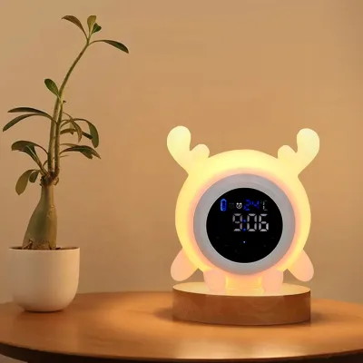 1200mAh Rechargeable Lithium Battery CE Rohs Smart Sunrise Alarm Clock LED Light Wake up Alarm Clock Speaker