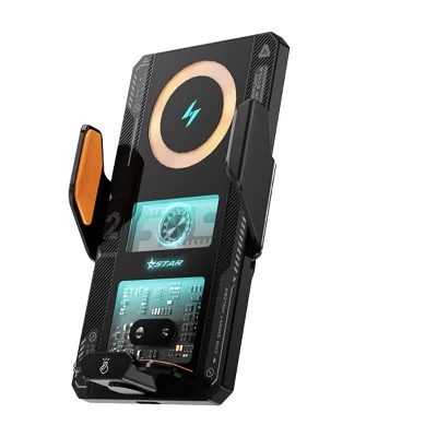 Magnetic Fast Charging Mobile Phone Car Mount Holder Auto-Sensing Visual Transparent Design Punk Wireless Car Charger