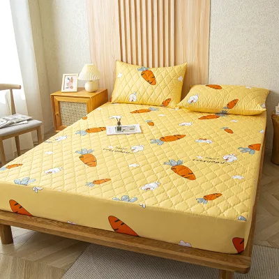 Best Selling Microfiber Fabric Waterproof Anti-Bacteria Anti-Pull Mattress Protector Bed Mat Knitted Plain Home