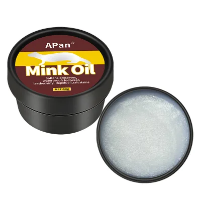 1.8oz Mink Oil Beeswax Shoe Polish Leather Care Nourish Surface Leather Balm  50g
