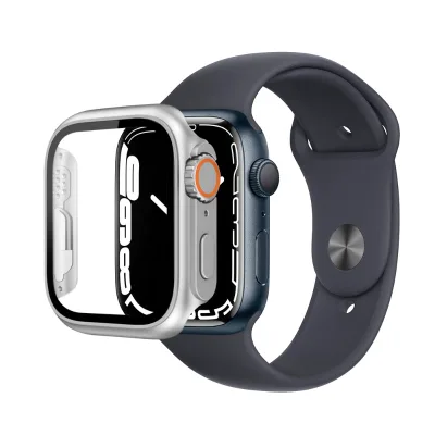 9H High Clear Easy Install Applicator Tool Kit Glass Smart Watch Screen Protector for Apple Watch Series 7 45MM