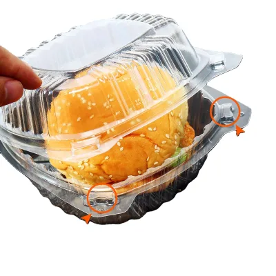 PS Clamshell Container Clear Burger Box Salad Box 5.75 Inches (5.75 Inch 500 Pcs)