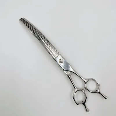 7.0 Inch Stainless Steel Dog Cutting Scissors Curved Chunker Shears Eco-Friendly Pet Grooming Tool